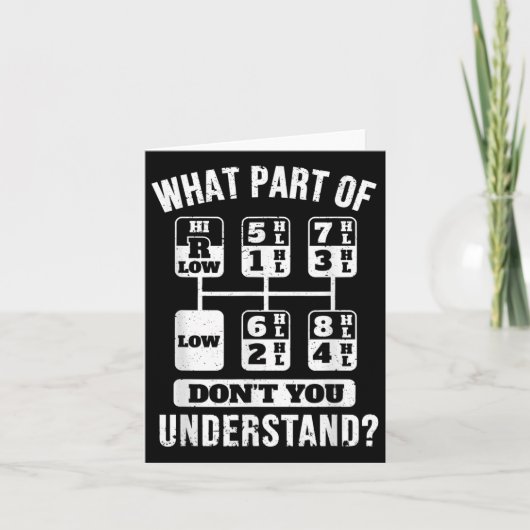 トラックおもしろいカーの運転手ギアスティックシフト カード (正面)