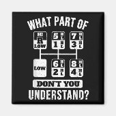 トラックおもしろいカーの運転手ギアスティックシフト マグネット (正面)