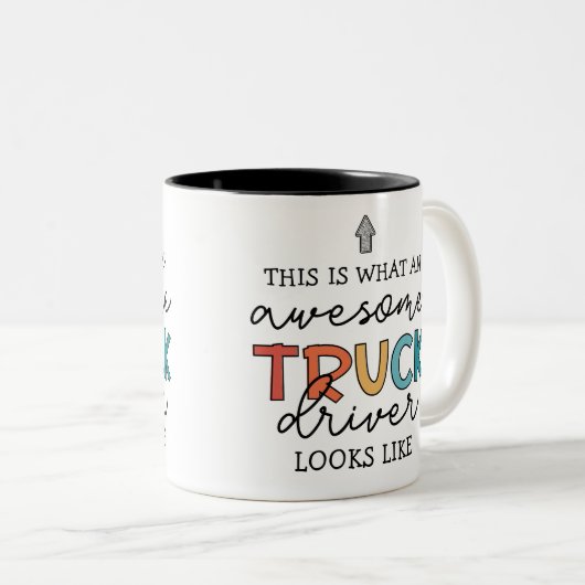 トラックおもしろい運転手の感謝ギフト ツートーンマグカップ (正面右)