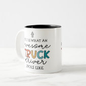 トラックおもしろい運転手の感謝ギフト ツートーンマグカップ (正面左)