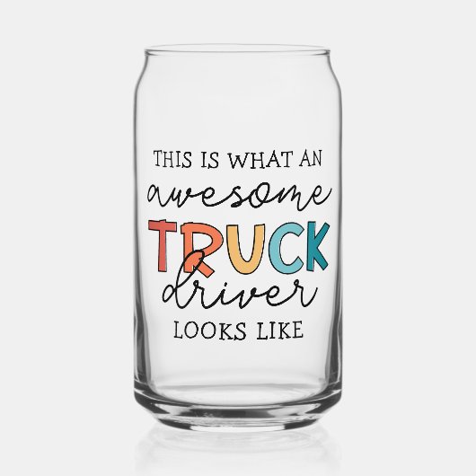 トラックおもしろい運転手 |牽引素晴らしトラックドライバー ガラス缶 (正面)