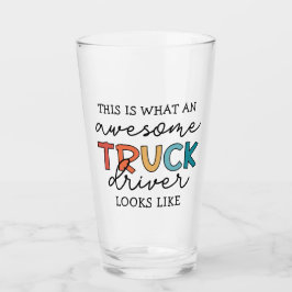 トラックおもしろい運転手 |牽引素晴らしトラックドライバー タンブラーグラス