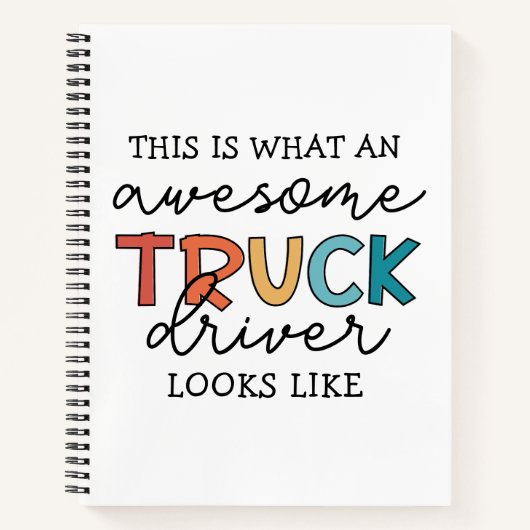 トラックおもしろい運転手 |牽引素晴らしトラックドライバー ノートブック (正面)