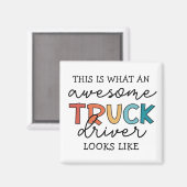トラックおもしろい運転手 |牽引素晴らしトラックドライバー マグネット (正面/裏面)