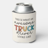 トラックおもしろい運転手 |牽引素晴らしトラックドライバー 缶クーラー (缶裏面)