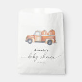 トラックかぼちゃの秋のベビーシャワー フェイバーバッグ (正面)