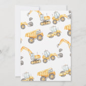 トラックすべてをダンプ建築1st誕生日 招待状 (裏面)