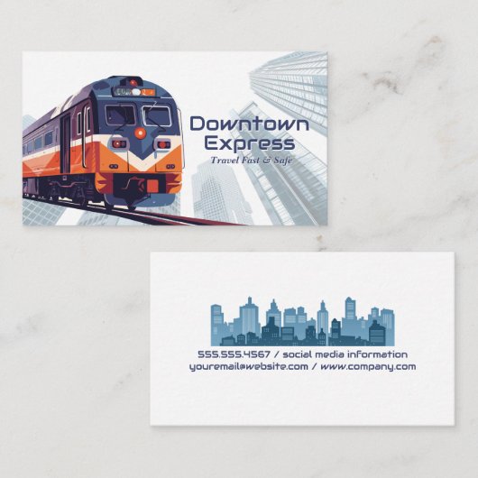 トラックでトレーニング | ダウンタウンシティ超高層ビル 名刺 (正面/裏面)