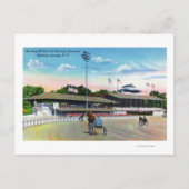 トラックで朝のトレーニングを得る馬 ポストカード (正面)