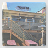 トラックとタップ、ウッドストック、ジョージア、大理石コースター ストーンコースター (正面)