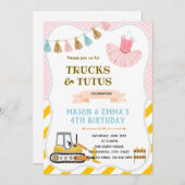 トラックとタトゥスの共同誕生日パーティーの招待 招待状 (正面/裏面)