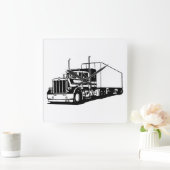 トラックとドライバン スクエア壁時計 (ホーム)