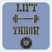 トラックとフィールドのディスカススローのステッカーギフト スクエアシール (正面)