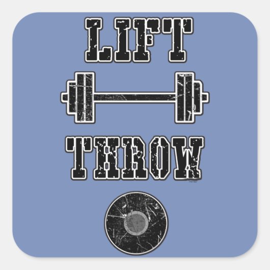 トラックとフィールドのディスカススローのステッカーギフト スクエアシール (正面)