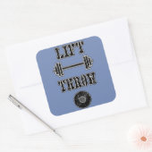 トラックとフィールドのディスカススローのステッカーギフト スクエアシール (封筒)