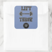 トラックとフィールドのディスカススローのステッカーギフト スクエアシール (バッグ)