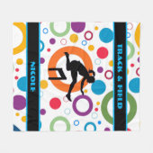 トラックとフィールドの抽象芸術 フリースブランケット (正面(横))