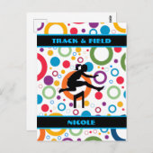 トラックとフィールドの抽象芸術 ポストカード (正面/裏面)