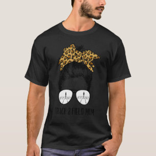 トラックとフィールドママ乱雑バンヘアサングラスランン Tシャツ