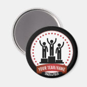 トラックとフィールド白黒の赤い名前 マグネット (正面/裏面)