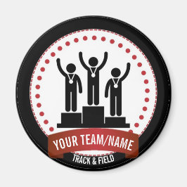 トラックとフィールド白黒の赤い名前 マグネット