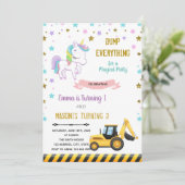 トラックとユニコーンの共同誕生日の招待 招待状 (スタンド正面)