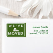 トラックと家でグリーングラフィックを移動 ラベル (インサイチュ)