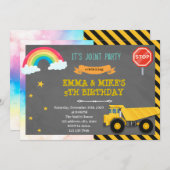 トラックと虹の合同パーティー招待状 招待状 (正面/裏面)