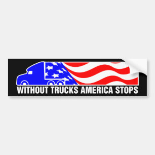トラックなしアストップメリカ準トラック米国国旗 バンパーステッカー
