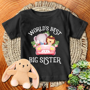 トラックにライオン+象 世界で一番素敵なお姉ちゃん ベビーTシャツ