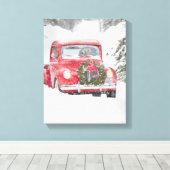 トラックに乗っている犬 キャンバスプリント (インサイチュ (ウッドフロア))