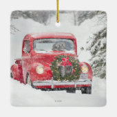 トラックに乗っている犬 セラミックオーナメント (裏面)