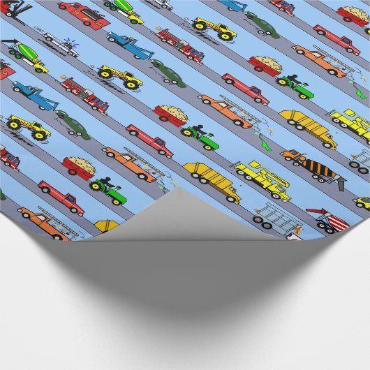 トラックのおもしろいの子供のギフトの包装紙の多く ラッピングペーパー (角)