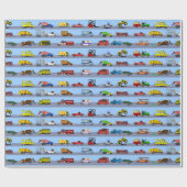 トラックのおもしろいの子供のギフトの包装紙の多く ラッピングペーパー (フラット)