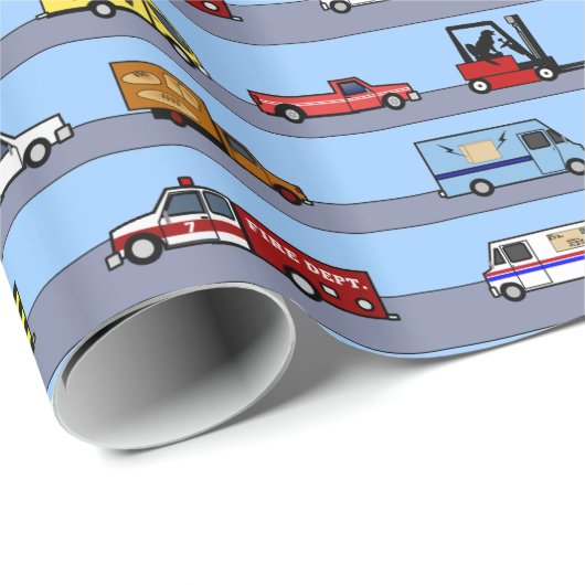 トラックのおもしろいの子供のギフトの包装紙の多く ラッピングペーパー (ロールコーナー)