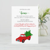 トラックのクリスマスツリー引っ越しましたホリデーカード (スタンド正面)