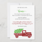 トラックのクリスマスツリー引っ越しましたホリデーカード (正面)