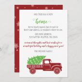 トラックのクリスマスツリー引っ越しましたホリデーカード (正面/裏面)