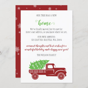 トラックのクリスマスツリー引っ越しましたホリデーカード