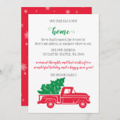 トラックのクリスマスツリー引っ越しましたホリデーカード (正面/裏面)