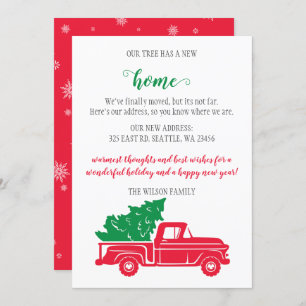 トラックのクリスマスツリー引っ越しましたホリデーカード