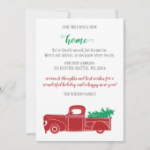 トラックのクリスマスツリー引っ越しましたホリデーカード (正面)