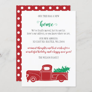 トラックのクリスマスツリー引っ越しましたホリデーカード