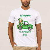 トラックのセントパトリックの日を運転している小妖精 Tシャツ (正面)