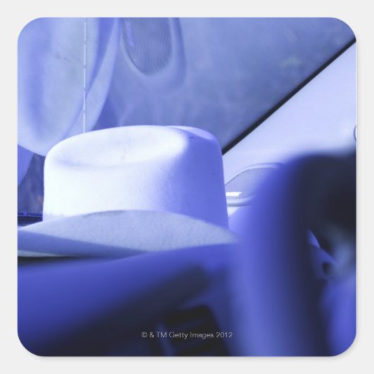 トラックのダッシュボードのカウボーイハット スクエアシール (正面)