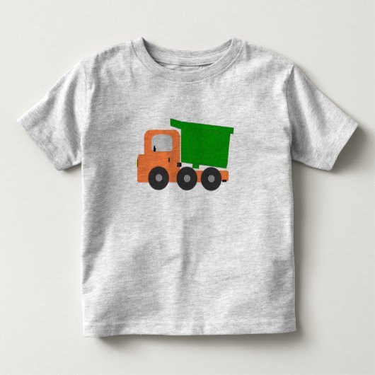 トラックのダンプ（オレンジ） トドラーTシャツ (正面)