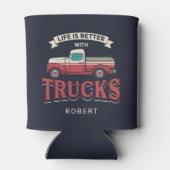 トラックのトラックを持つおもしろいより良いパーソナライズされた 缶クーラー (裏面)