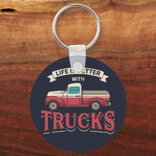 トラックのトラック運転手とのおもしろい生活 キーホルダー (正面)