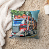 トラックのトラック重量輸送ギフトのロギングトラック クッション (ブランケット)