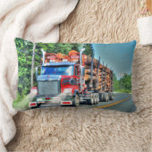 トラックのトラック重量輸送ギフトのロギングトラック ランバークッション (ブランケット)